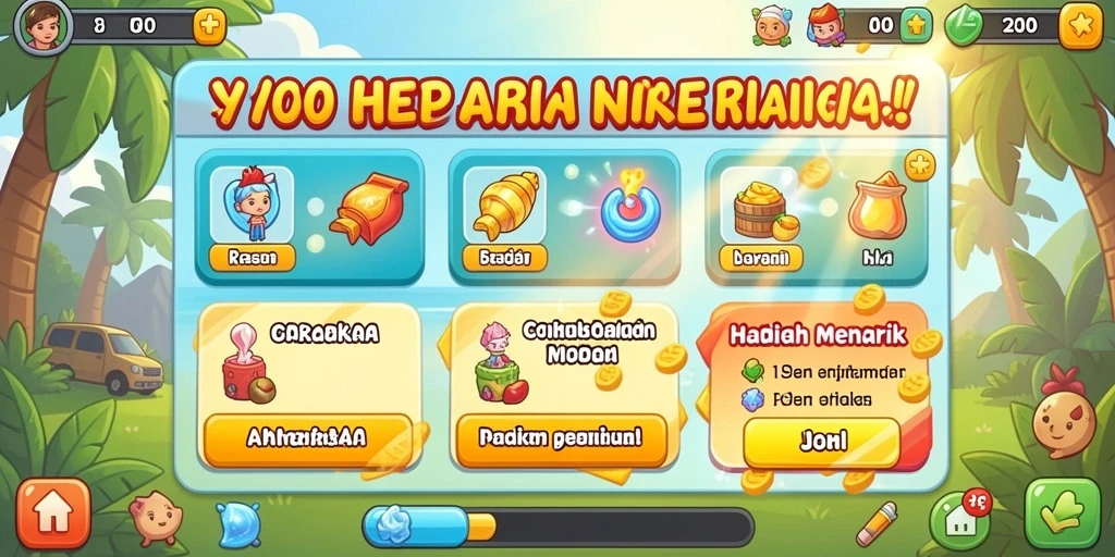 Level permainan yang penuh tantangan dan seru.